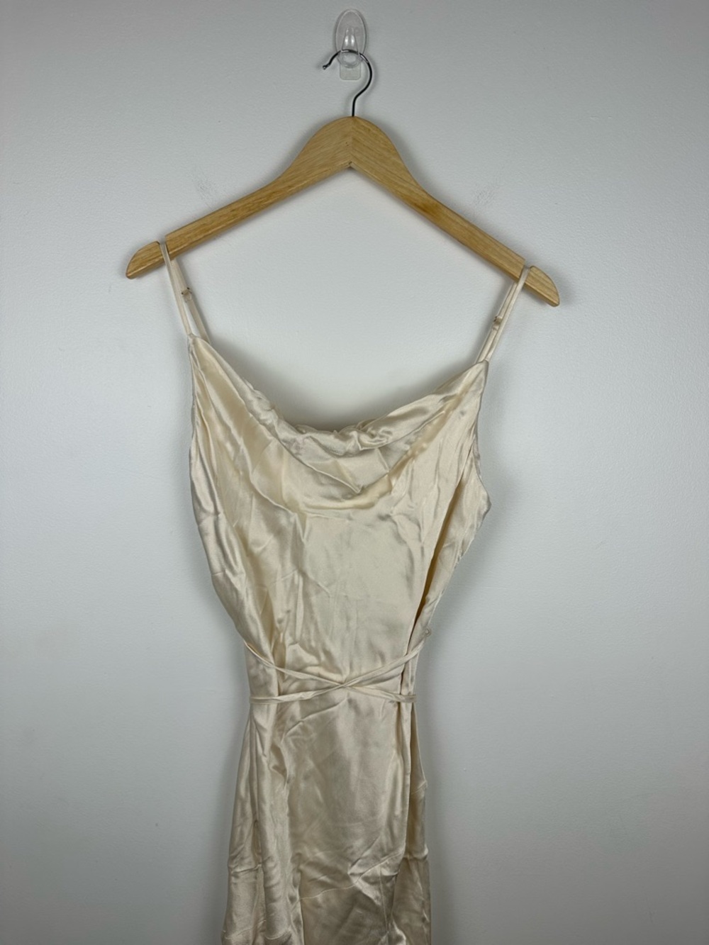 Shona Joy La Lune Bias Cowl Cream Satin Maxi Dress Women’s 8‎ NWT - Picture 4 of 10